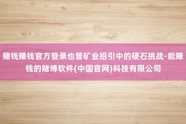 赌钱赚钱官方登录也曾矿业招引中的硬石挑战-能赚钱的赌博软件(中国官网)科技有限公司