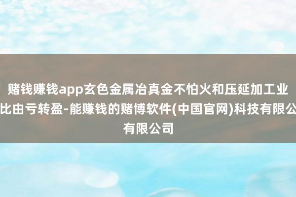 赌钱赚钱app玄色金属冶真金不怕火和压延加工业同比由亏转盈-能赚钱的赌博软件(中国官网)科技有限公司